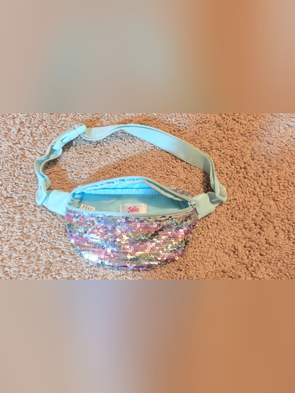 Jusitce Kids' Sequin Light Blue Fanny Pack